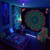 Mushroom Green Plants Fluorescent Tapestry Game Starry Sky Psychedelic