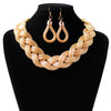 European And American Fashion Boho Necklace Earrings Set