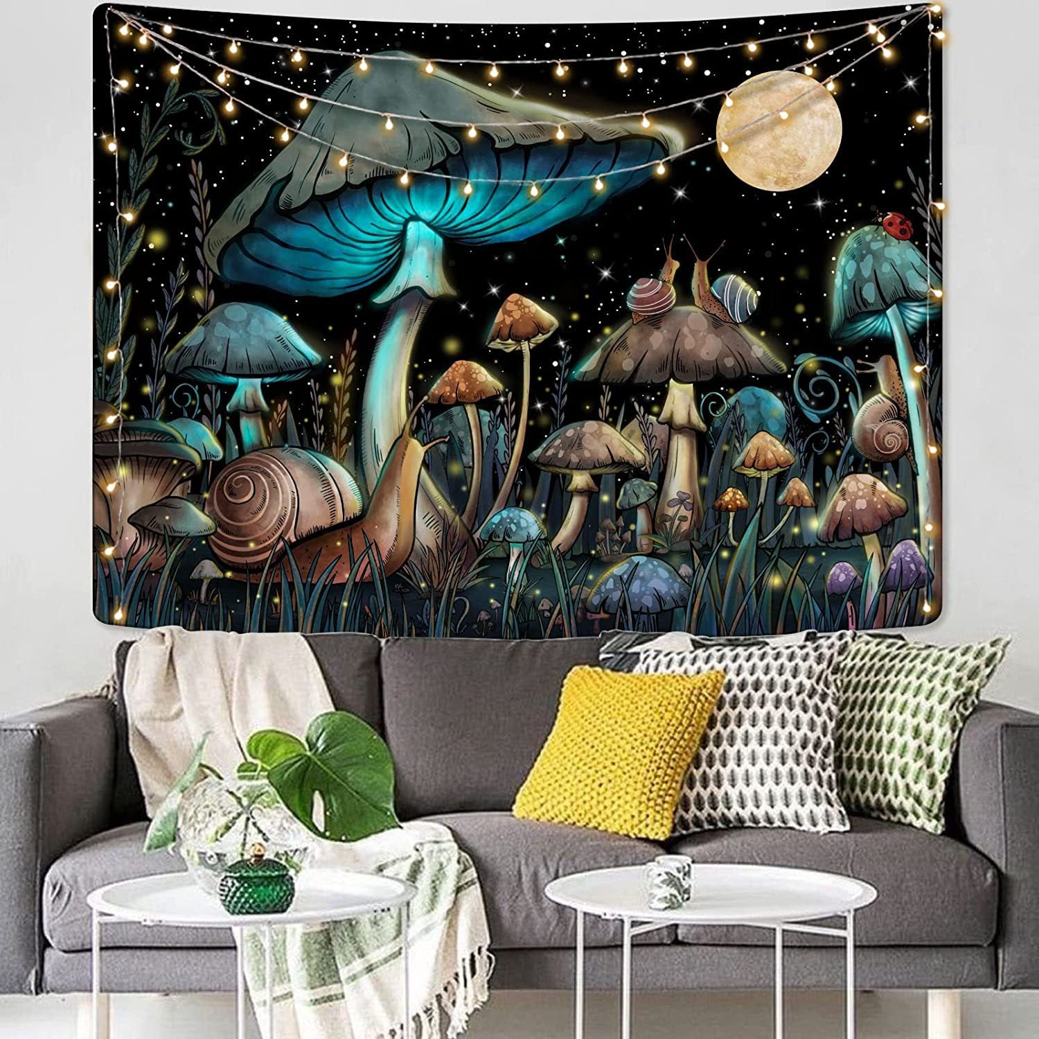 Home Fashion Psychedelic Mushroom Print Tapestry