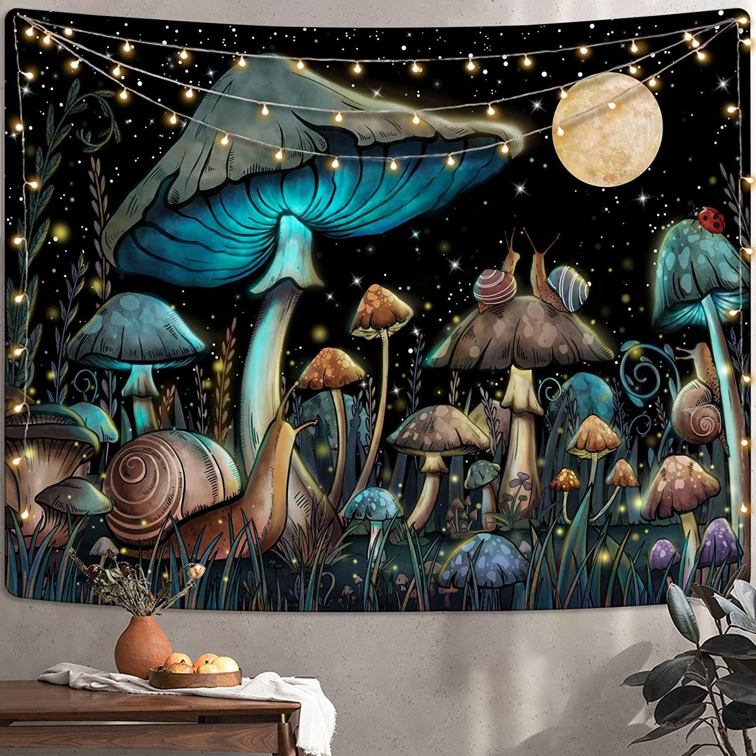 Home Fashion Psychedelic Mushroom Print Tapestry