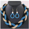 European And American Fashion Boho Necklace Earrings Set