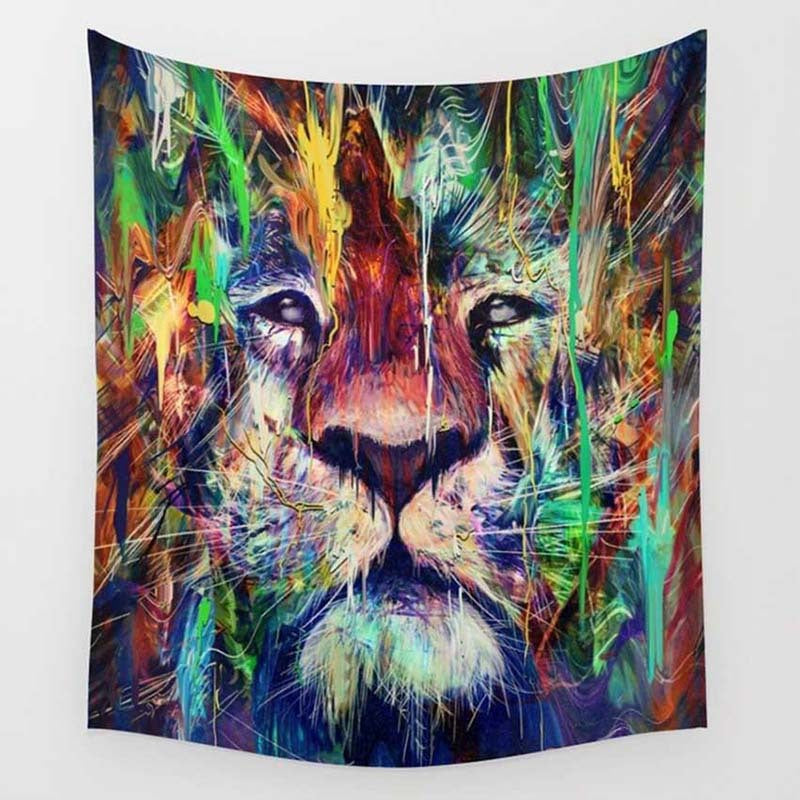 Fashion Beast Psychedelic Lion Multifunctional Tapestry