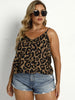 Plus Size Leopard Print Summer Shirt Casual Slip Top