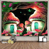 Psychedelic Mushroom Tapestry Hip Hop Leather Hanging Cloth