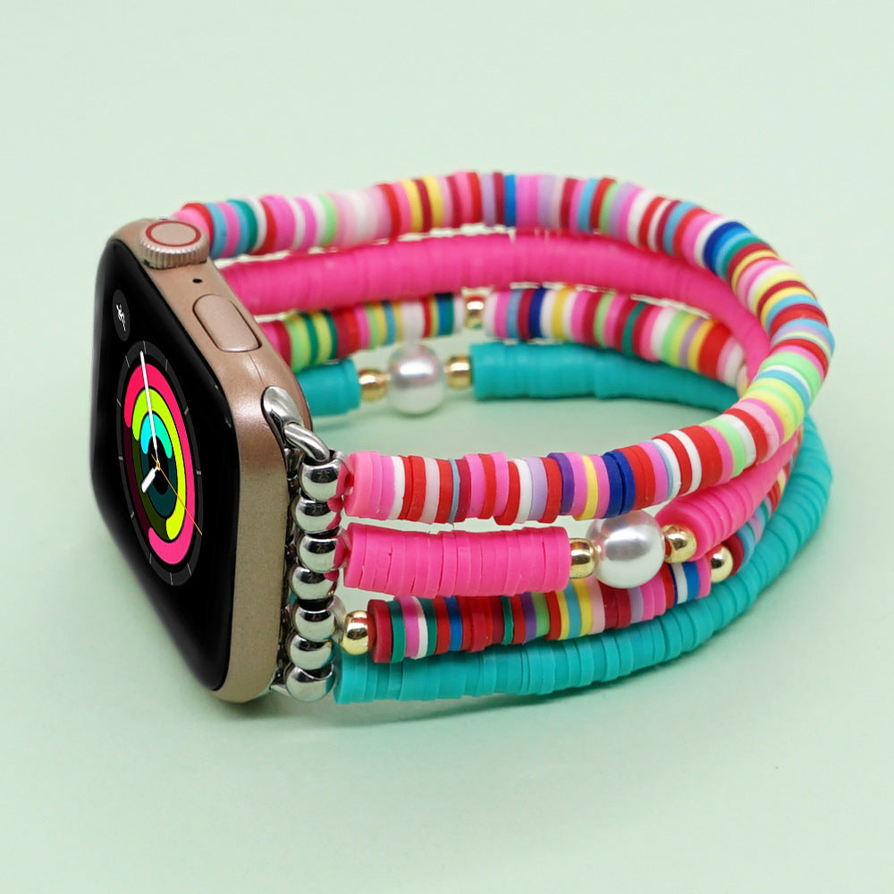 Fashion Versatile Boho Rainbow Soft Watch Band