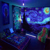 Mushroom Green Plants Fluorescent Tapestry Game Starry Sky Psychedelic