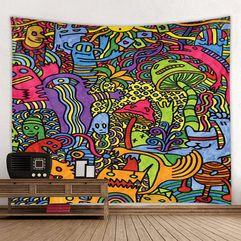 New European And American Psychedelic Mushroom Tapestry