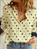 Printed Polka Dot Contrast Cuff Shirt