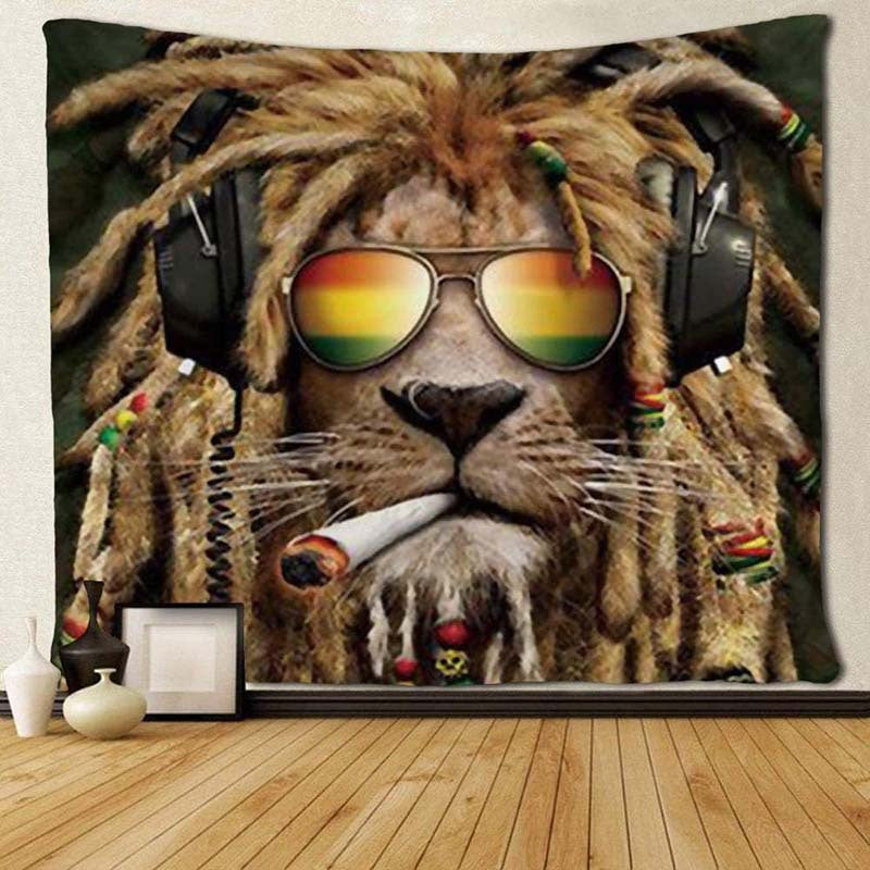 Fashion Beast Psychedelic Lion Multifunctional Tapestry