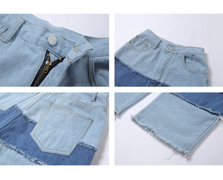 Vintage contrast high-rise jeans