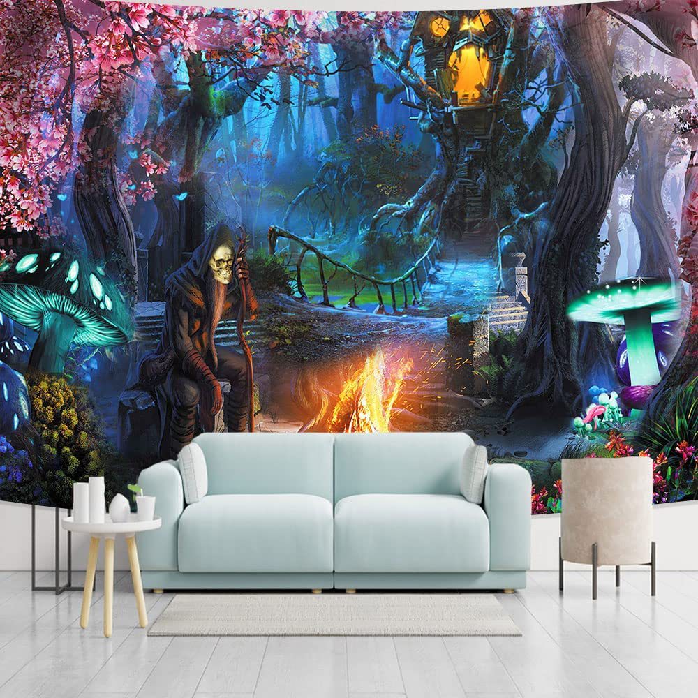 Psychedelic Flower Run Fantasy Plant Hip-hop Tapestry