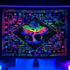 Fluorescent Abstract Neon Luminous Psychedelic Tapestry