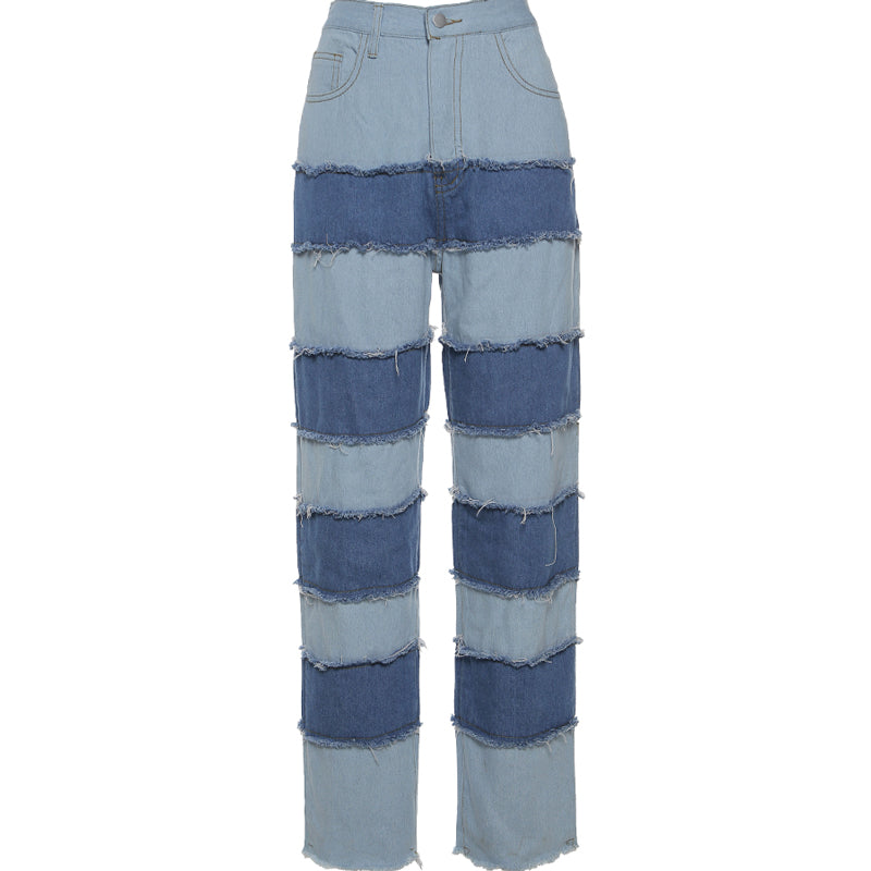 Vintage contrast high-rise jeans