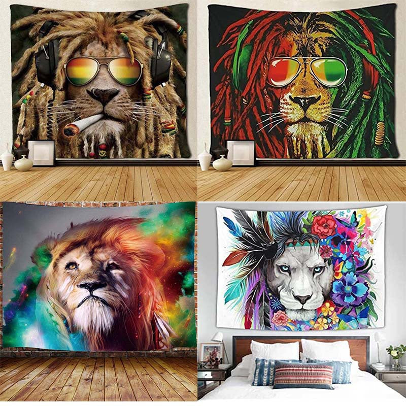 Fashion Beast Psychedelic Lion Multifunctional Tapestry