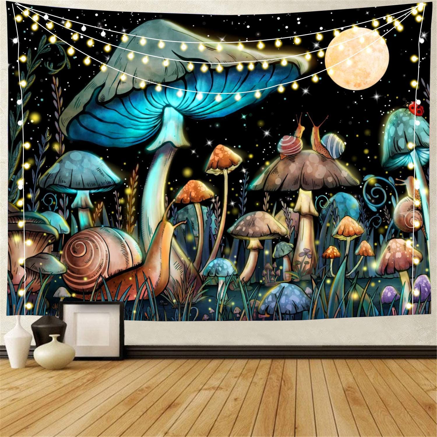 Psychedelic Mushroom Tapestry Hip Hop Leather Hanging Cloth