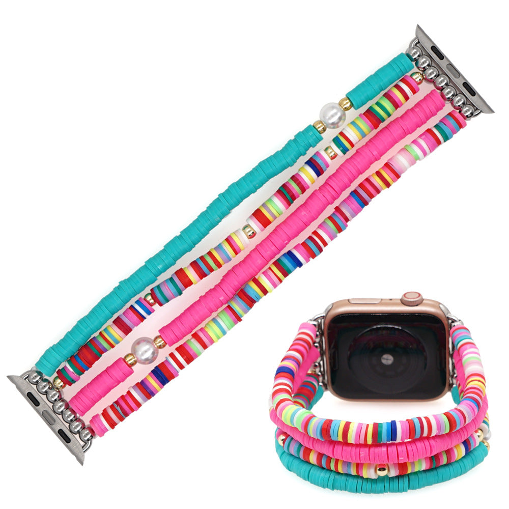 Fashion Versatile Boho Rainbow Soft Watch Band