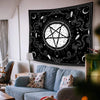 Psychedelic Black And White Pentagram Art Flannel Art Tapestry
