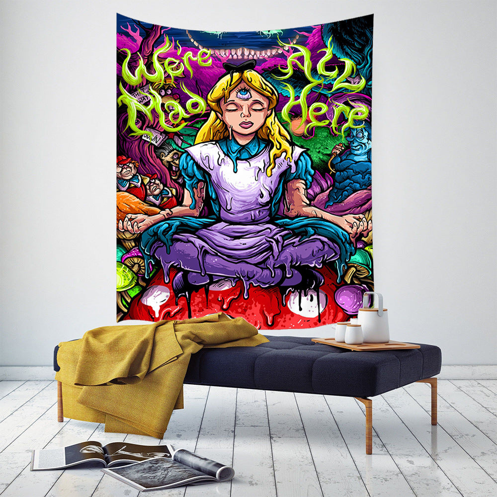 Psychedelic Tapestry Hippie Bedside Wall Decor Hanging Cloth