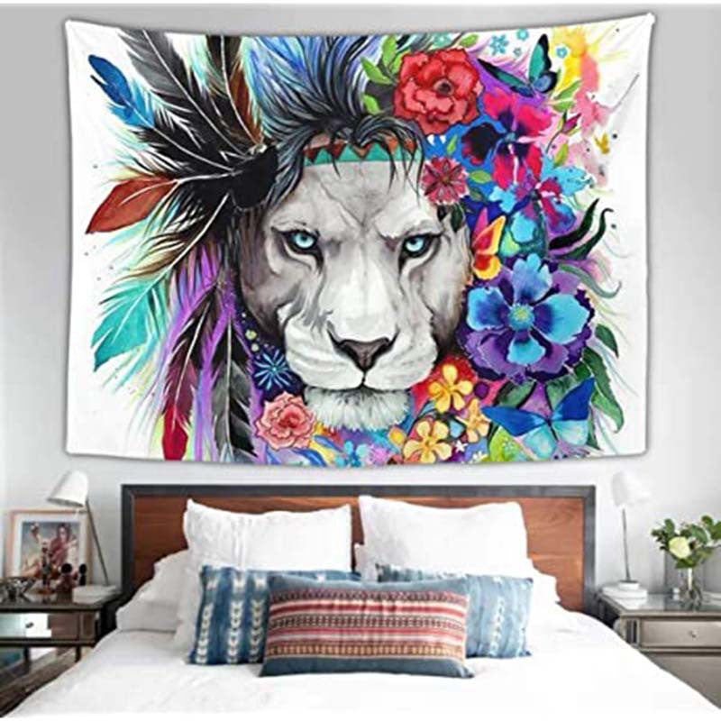 Fashion Beast Psychedelic Lion Multifunctional Tapestry