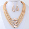 European And American Fashion Boho Necklace Earrings Set