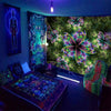 Mushroom Green Plants Fluorescent Tapestry Game Starry Sky Psychedelic